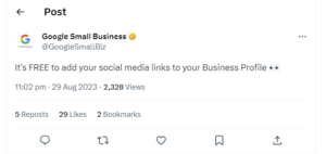 Google My Business Tweet